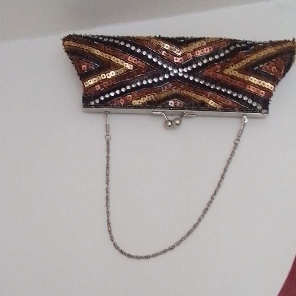 Sequin beaded evening purse